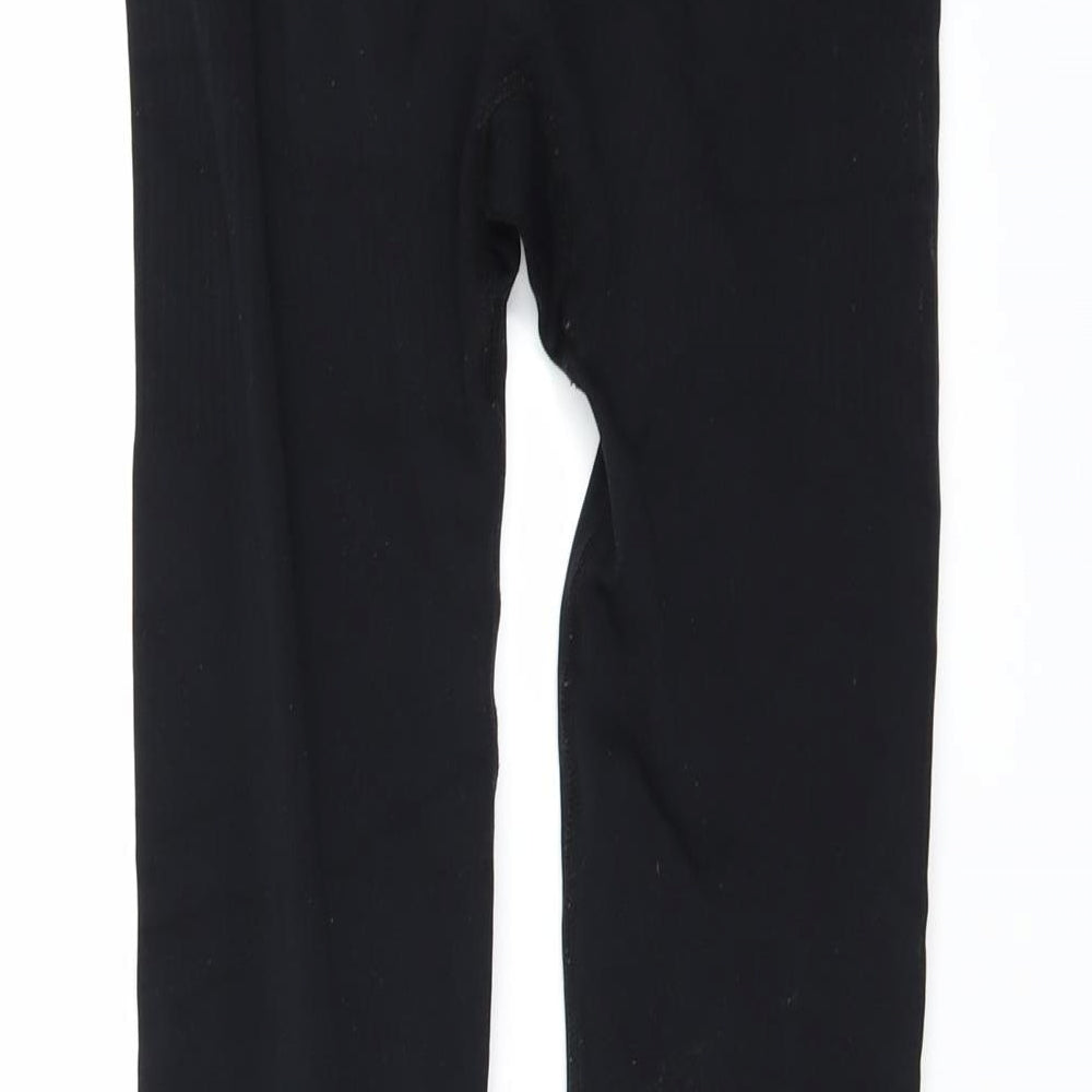 WORKOUT Womens Black Compression Leggings Size S L27 in