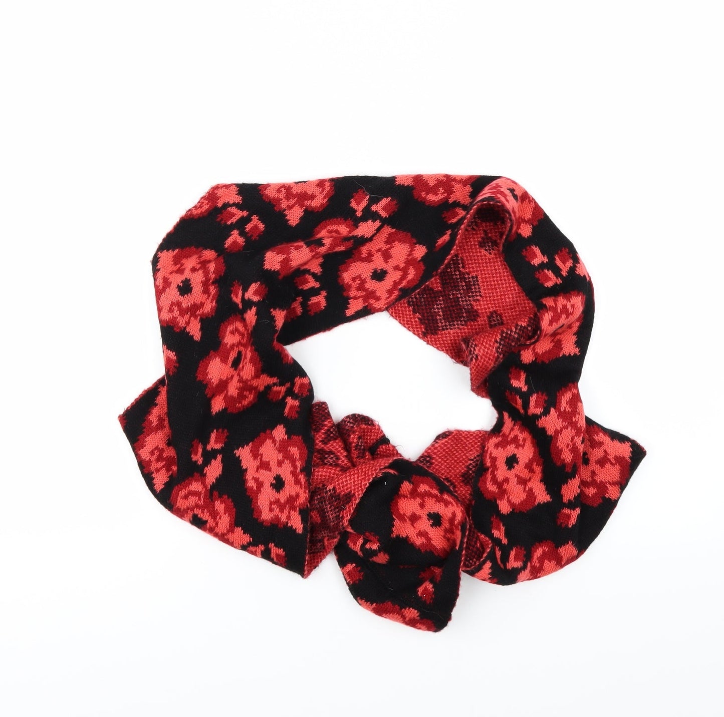Preworn Womens Black Floral Scarf - COWL