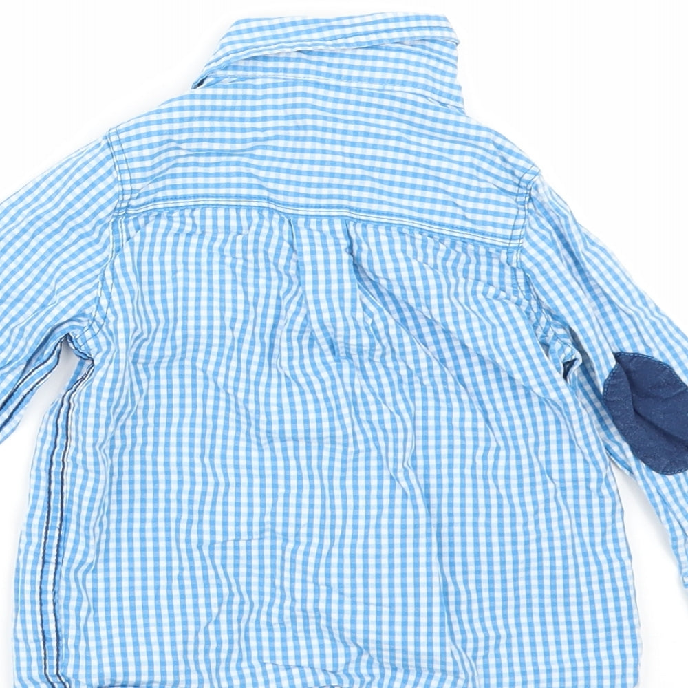 Dopo Dopo Baby Blue Check Basic Button-Up Size 18-24 Months