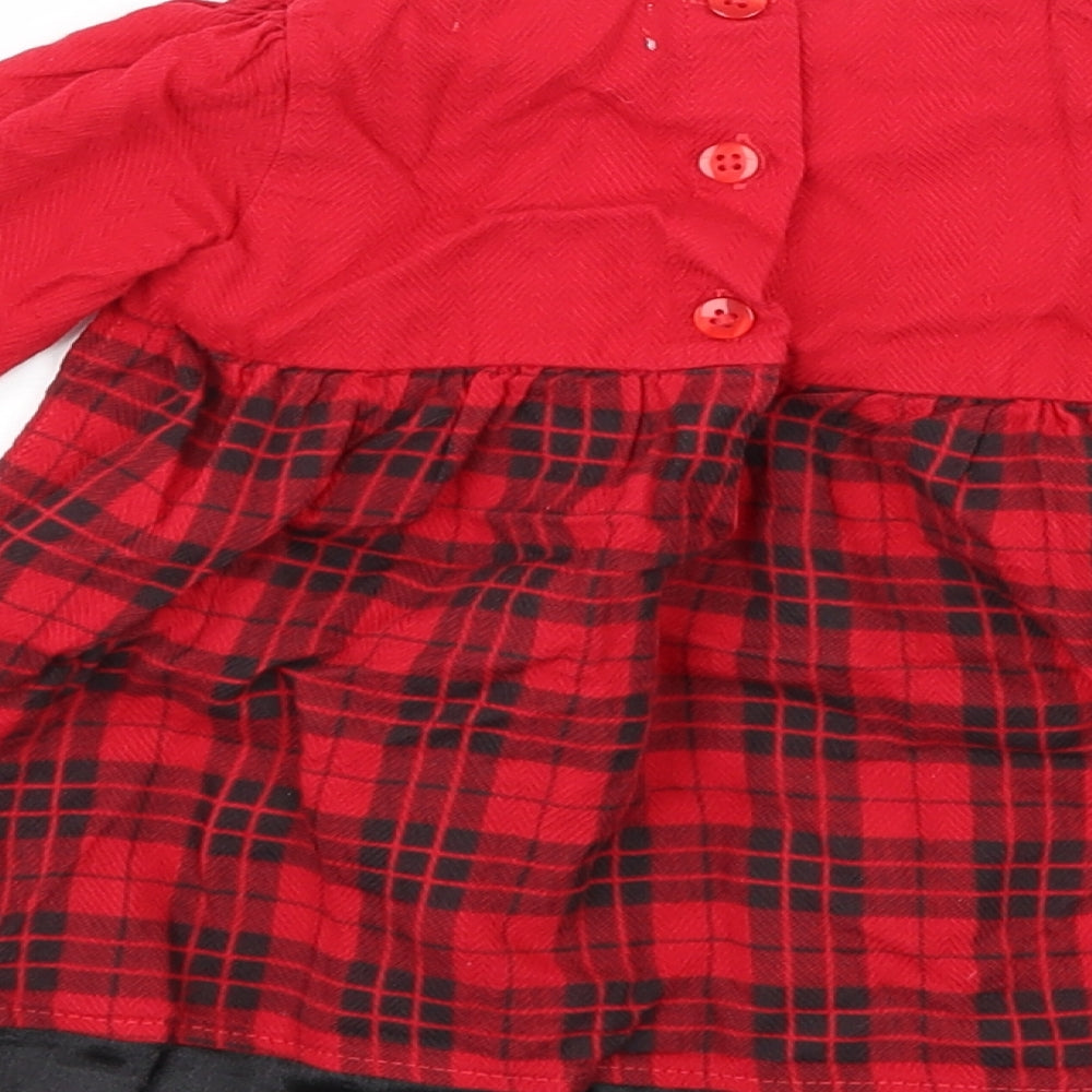 Ladybird Girls Red Plaid A-Line Size 3-6 Months