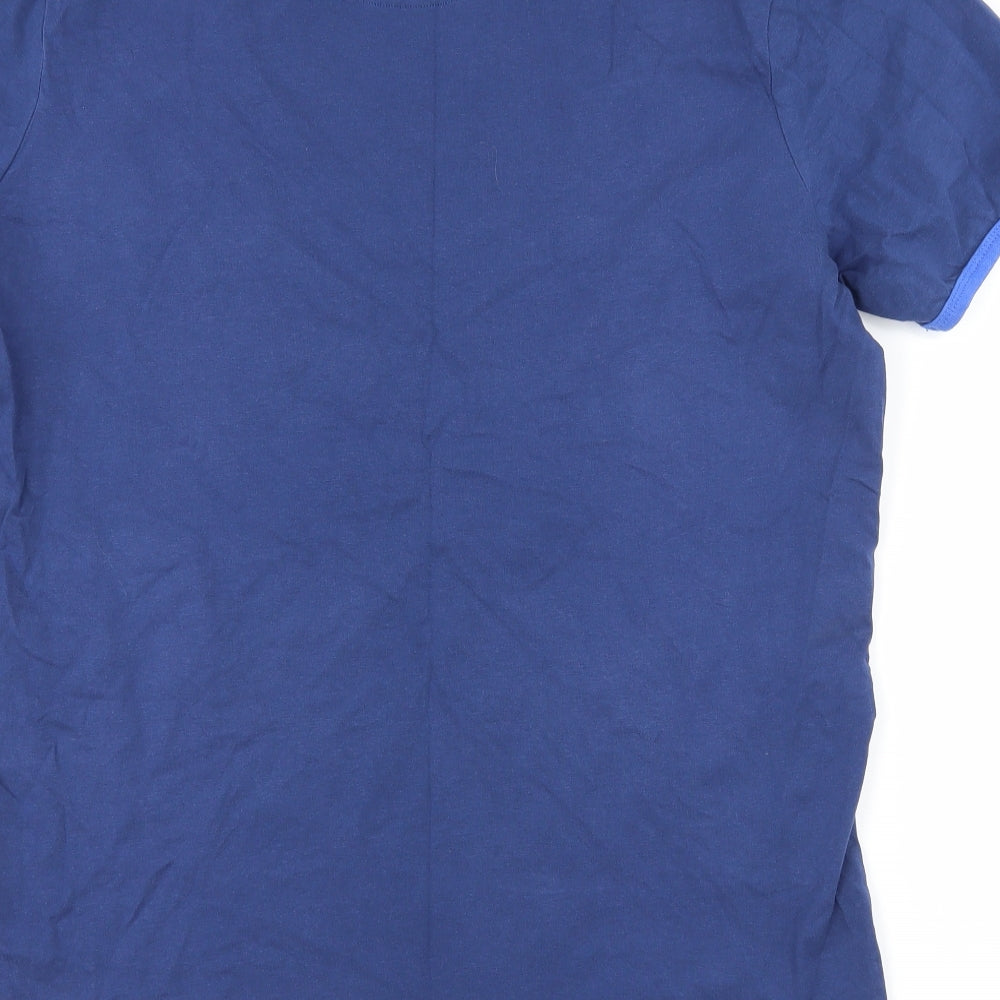 Fluid Mens Blue Striped Jersey T-Shirt Size XL