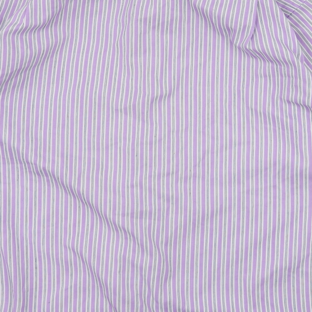 Taylor & Wright Mens Purple Striped Button-Up Size 15.5