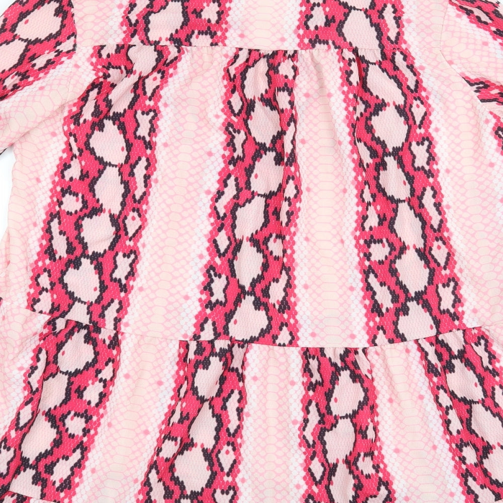 Preworn Womens Pink Animal Print Trapeze & Swing Size 10