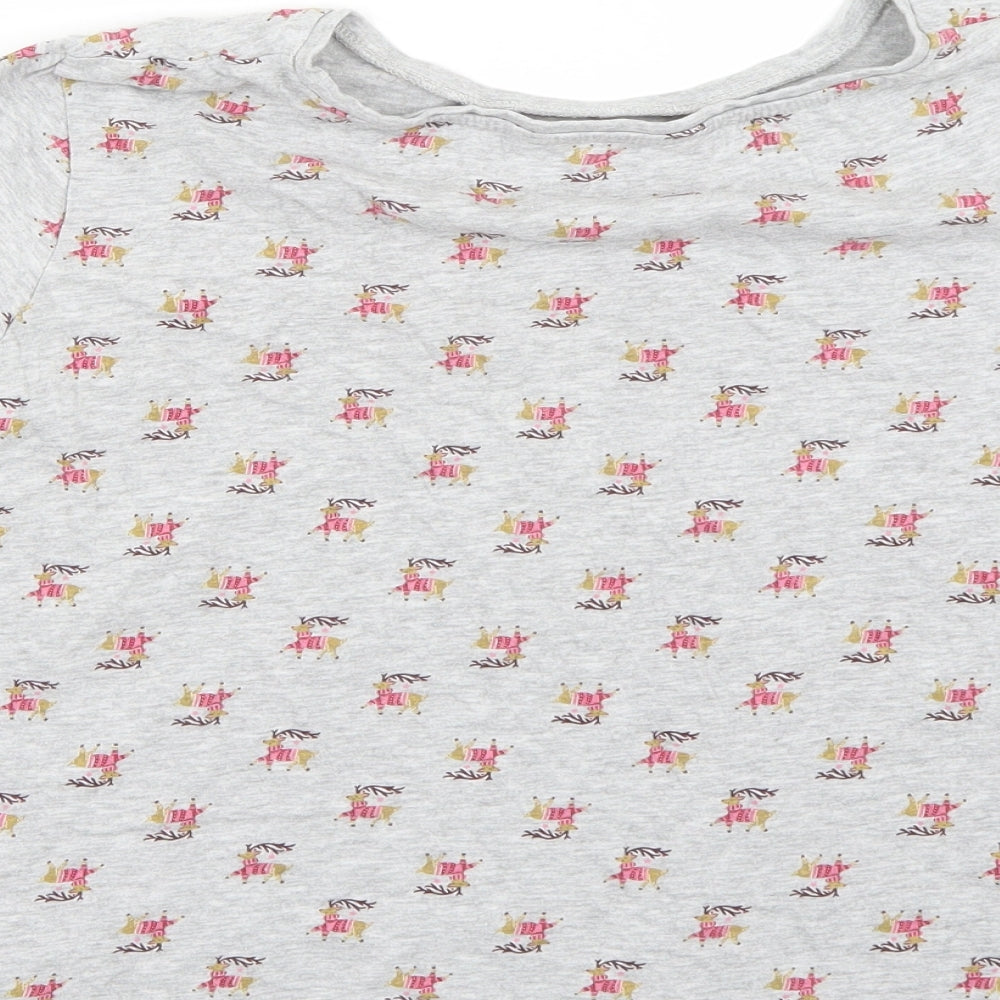 Brand and care label for Primark women’s grey basic t-shirt, size S