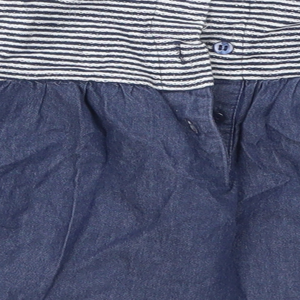 NEXT Girls Blue Striped A-Line Size 3-6 Months - Cat