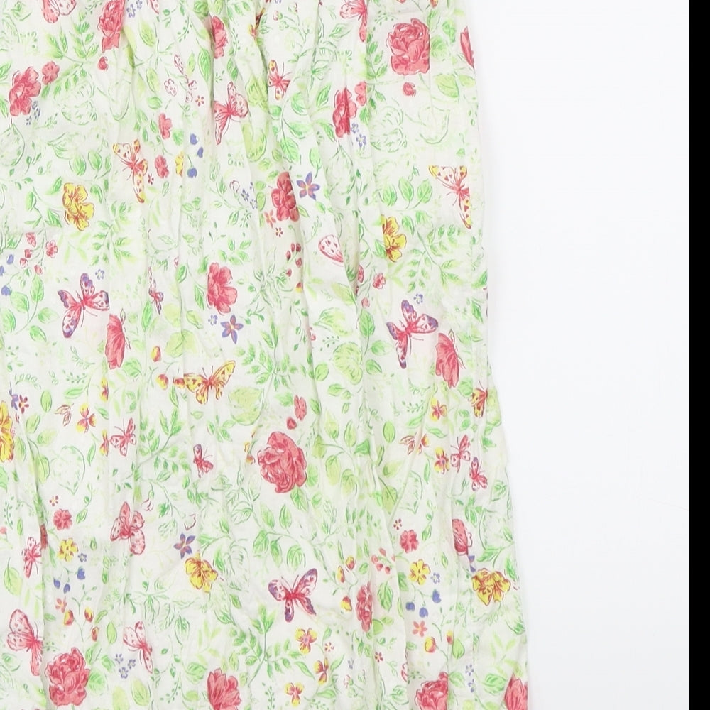 Mothercare Girls Green Floral Romper One-Piece Size 4-5 Years