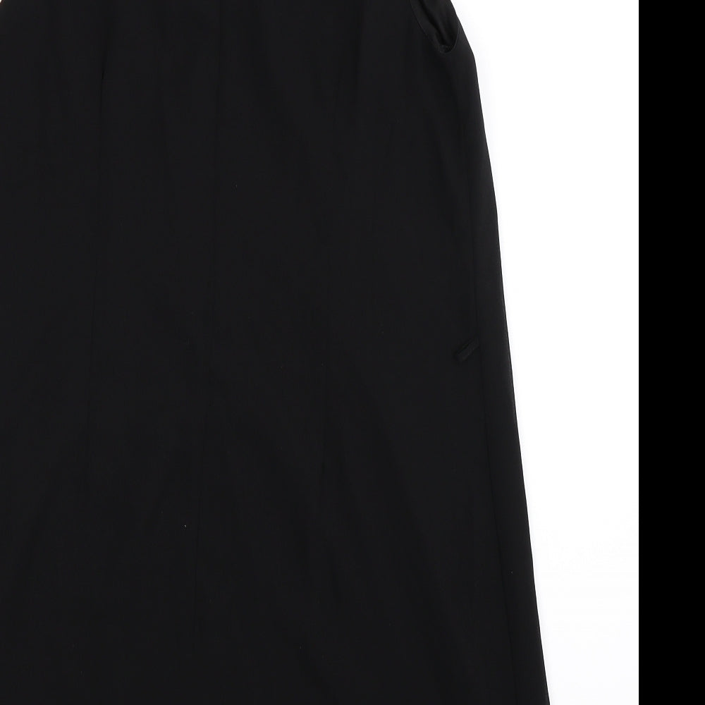 Brand and care label for Atmosphere women’s black mini, size UK 14