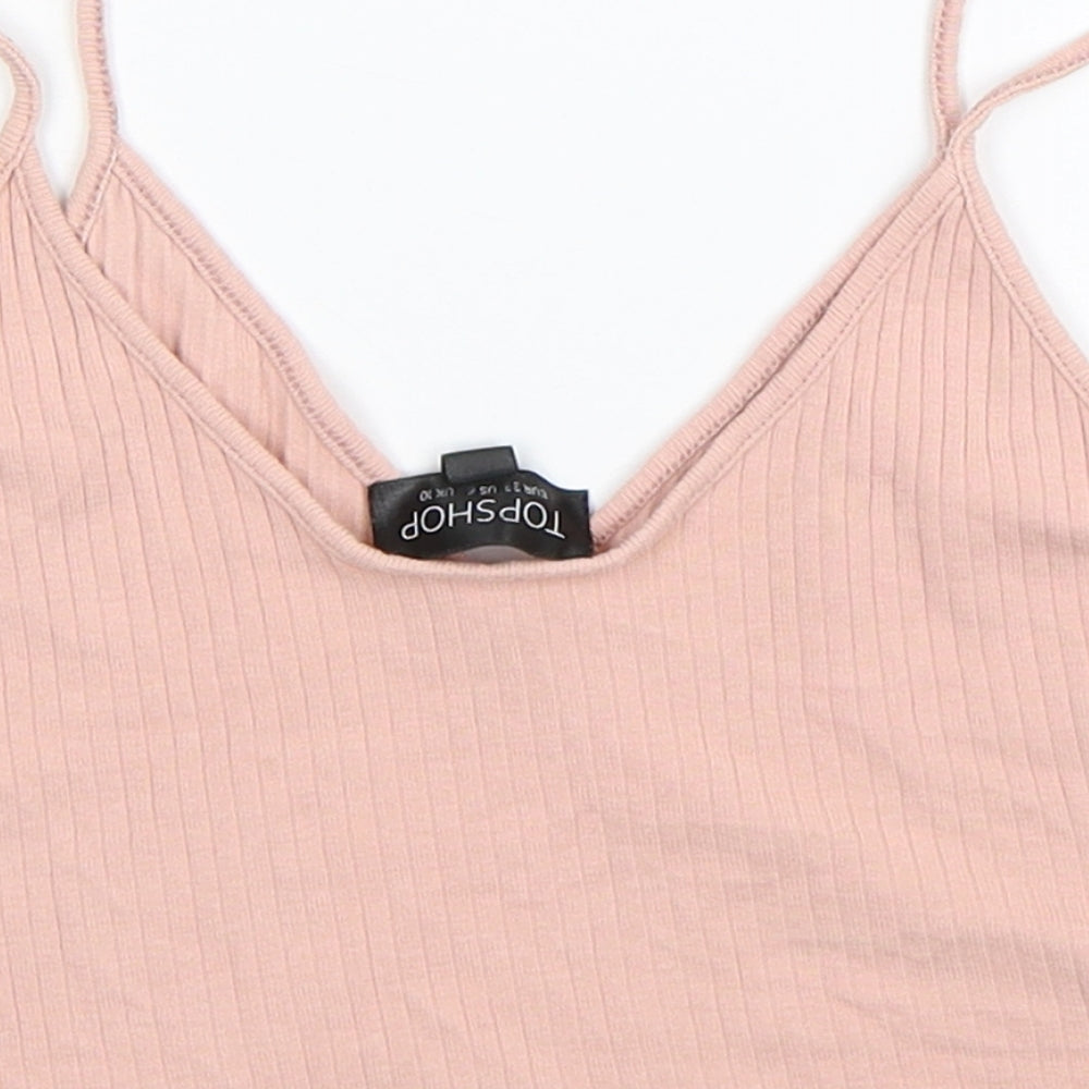Topshop Womens Pink Cropped Tank Size 10