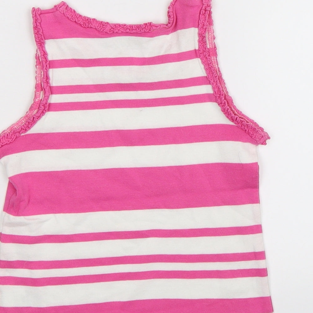 NEXT Girls Pink Striped Basic Tank Size 5-6 Years