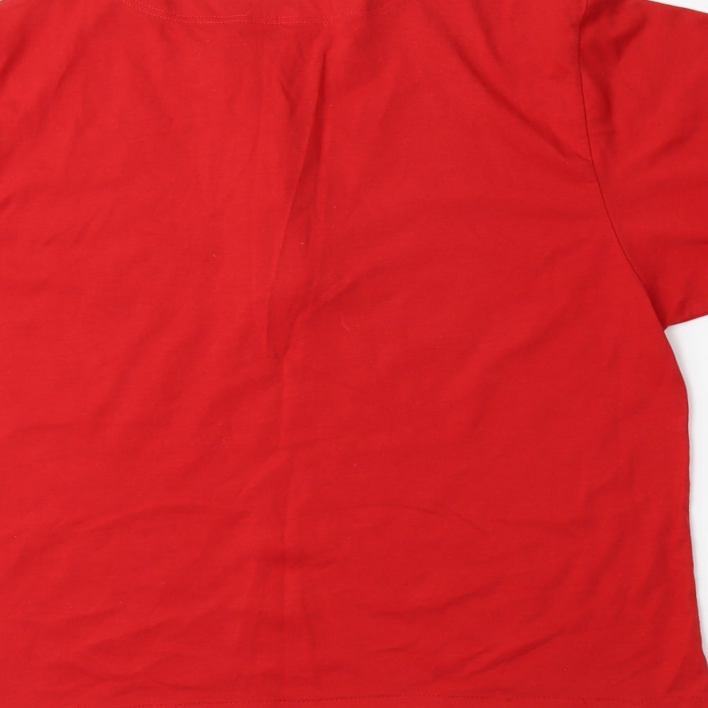 Berlin Womens Red Basic Button-Up Size M