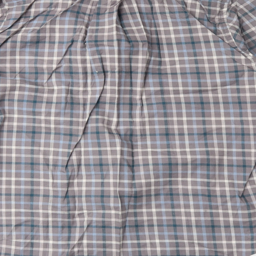 Wolsey Mens Grey Plaid Button-Up Size M