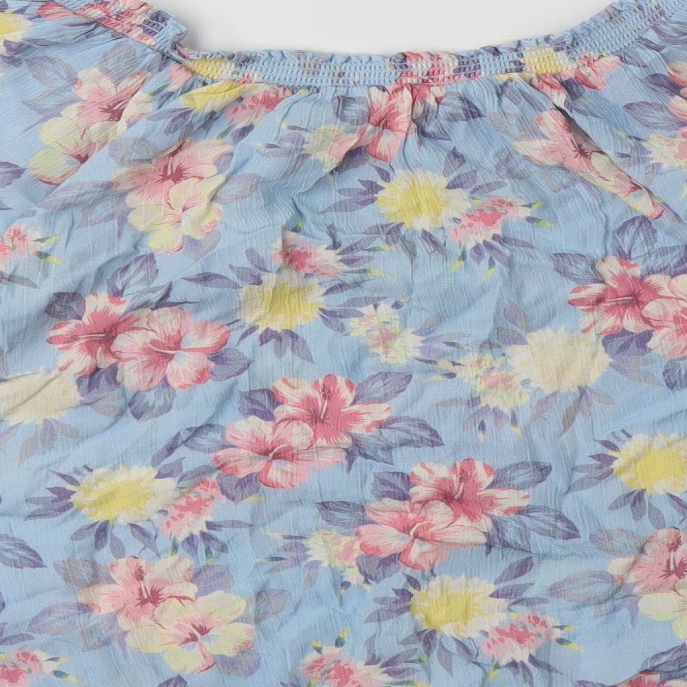 George Womens Black Floral Basic Blouse Size 14