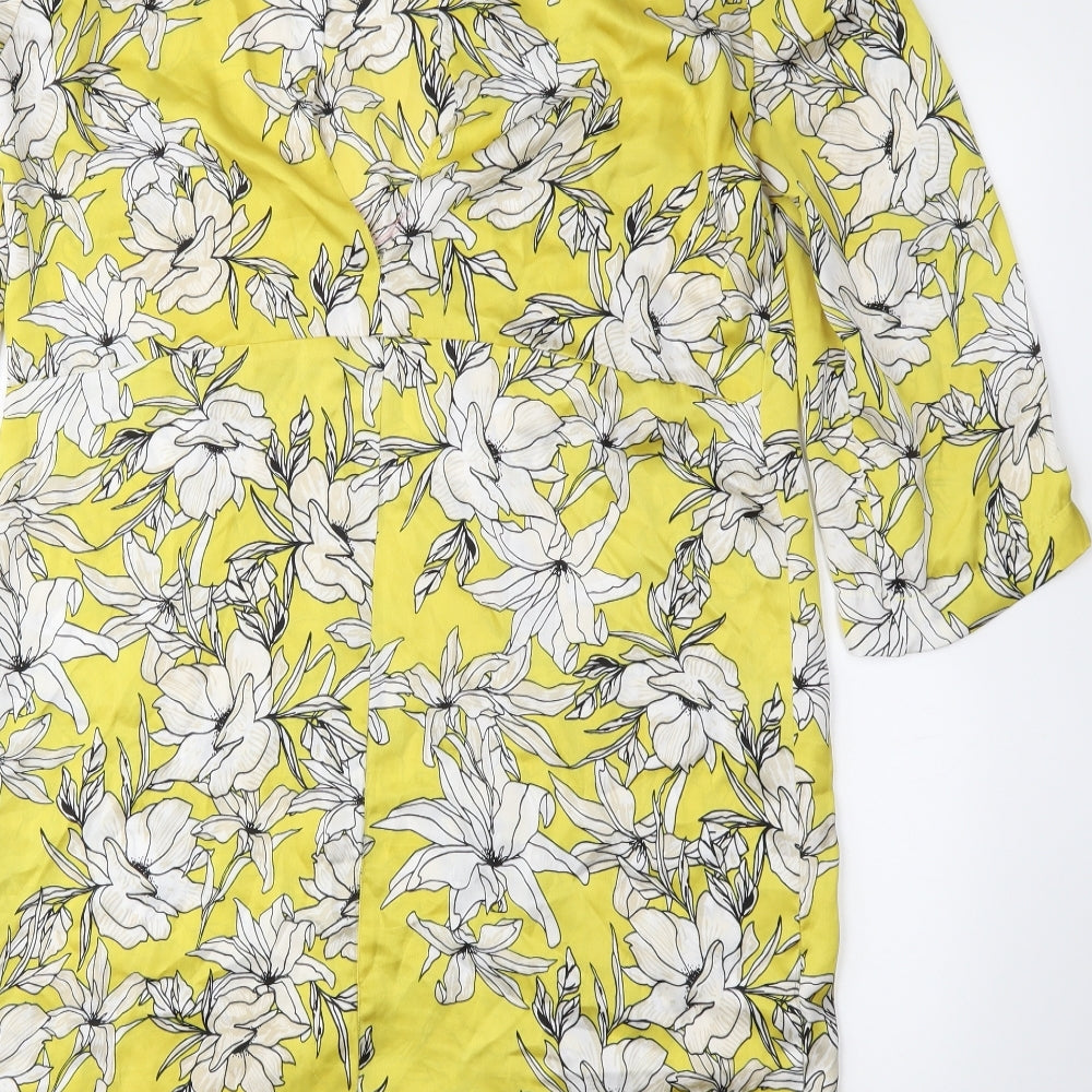 Kelso Womens Yellow Floral Sheath Size 10