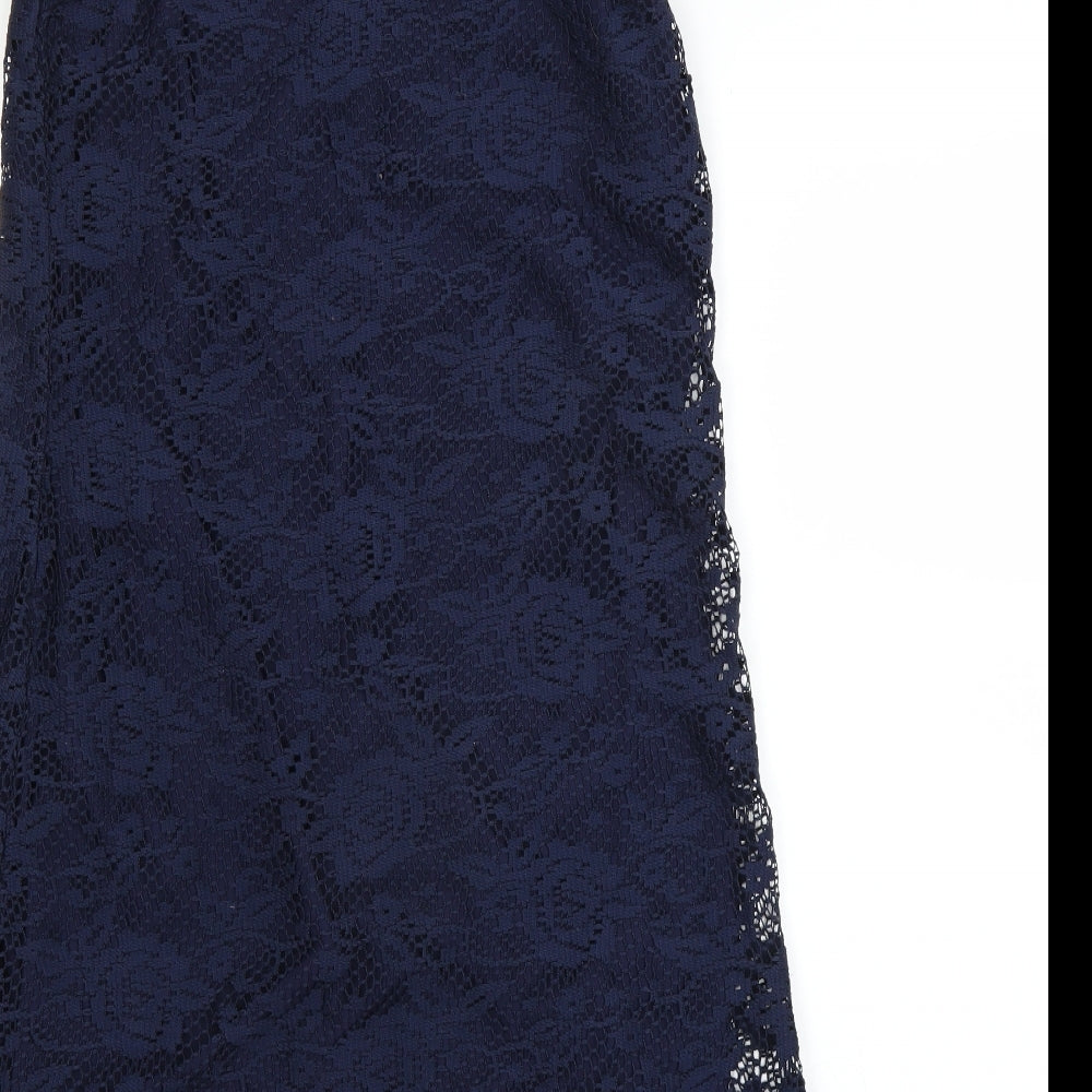 George Womens Blue A-Line Size 8