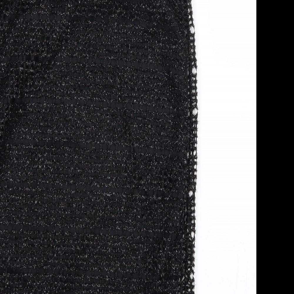 ayanapa Womens Black A-Line Skirt Size 8