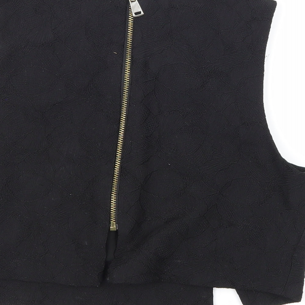 River Island Womens Black Floral Basic Blouse Size 6