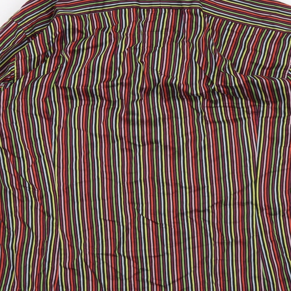 curtis mayfair Mens Red Striped Button-Up Size M
