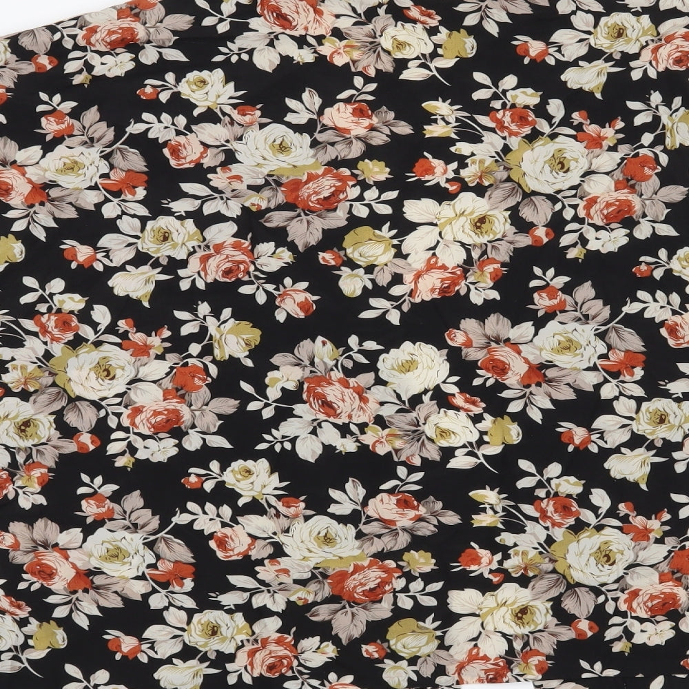 FOREVER 21 Womens Black Floral Cardigan Jumper Size M
