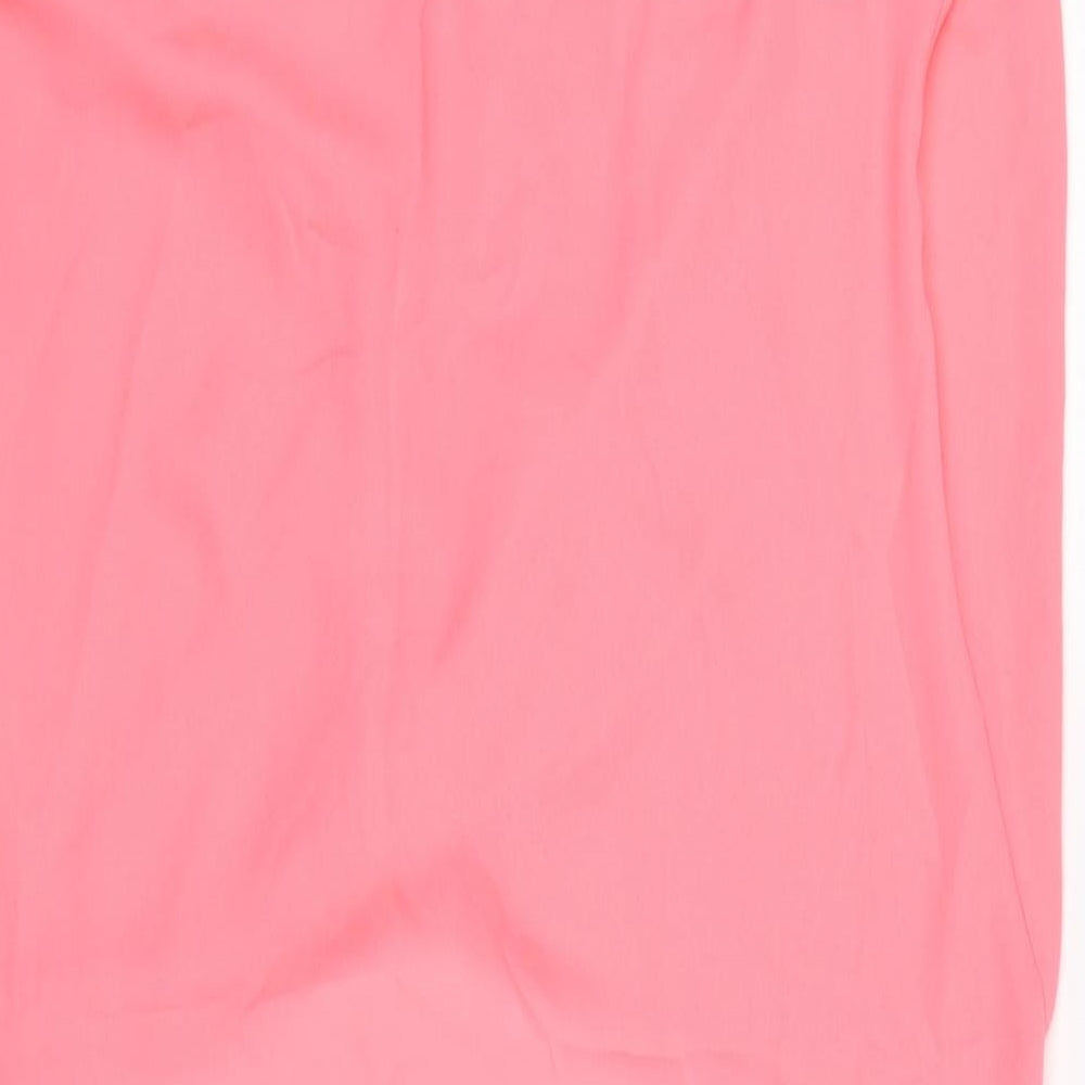 Missguided Womens Pink Chiffon Tunic T-Shirt Size 8 - wrap, long back