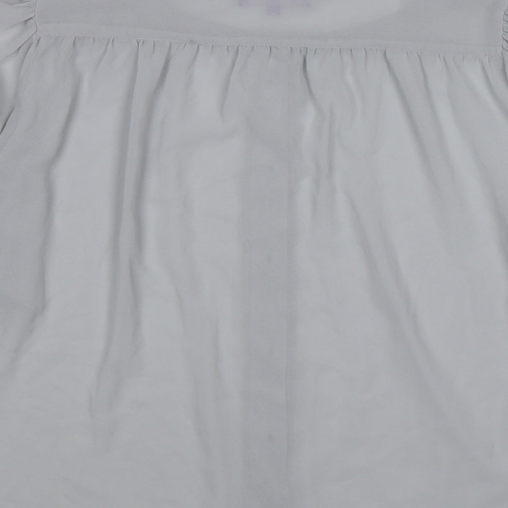 Purple Womens Grey Chiffon Basic Blouse Size M