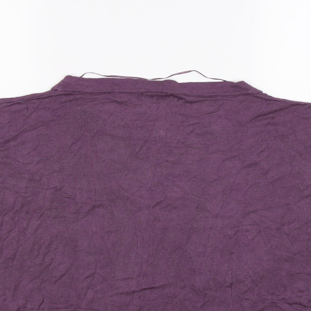 H&M Womens Purple Knit Pullover Jumper Size S - cropped