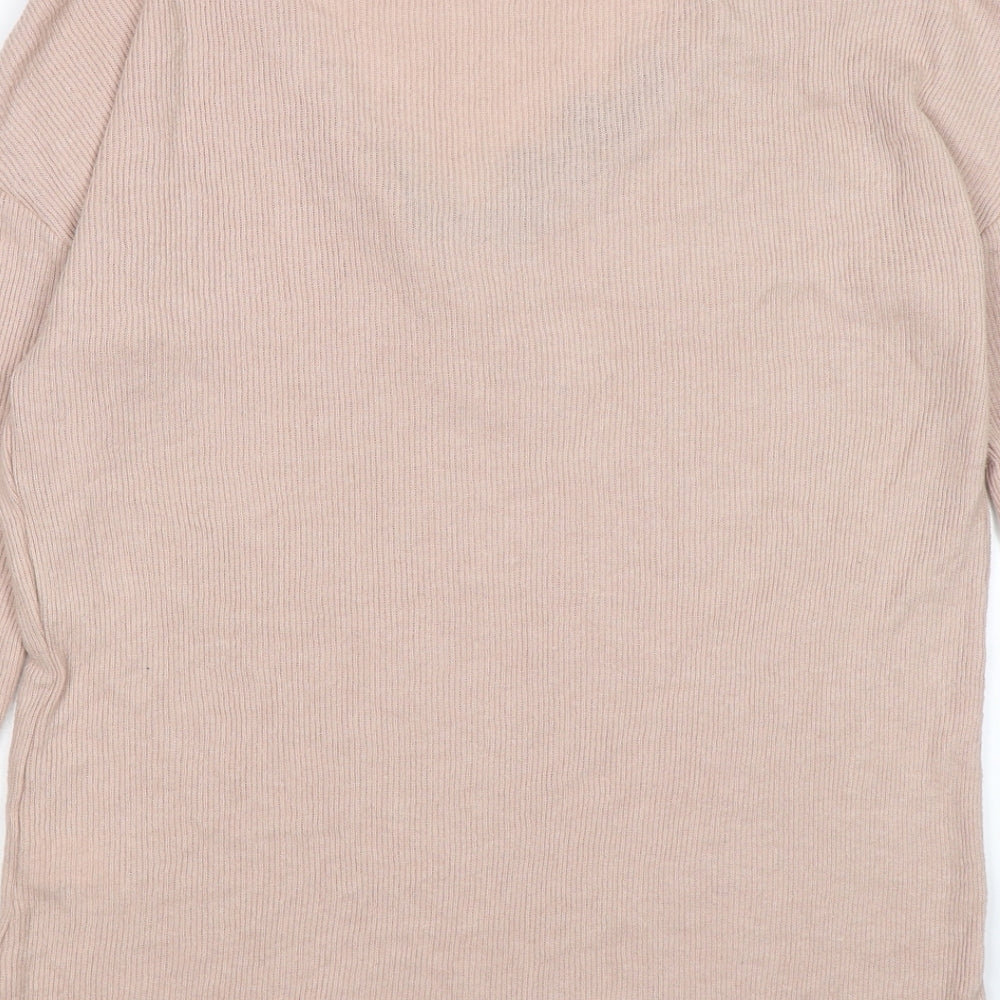 River Island Womens Pink Striped Knit Pullover Jumper Size 6 - lace neckline
