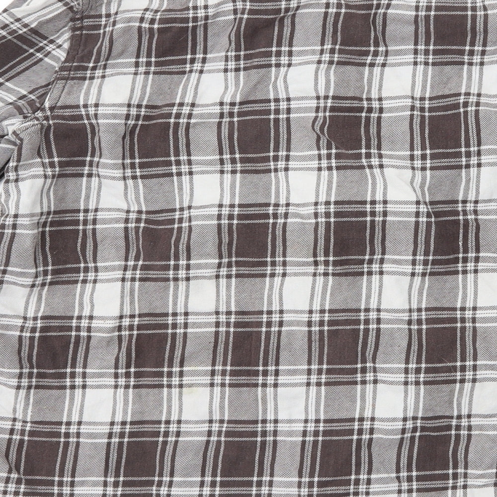 Primark Mens Grey Check Button-Up Size L