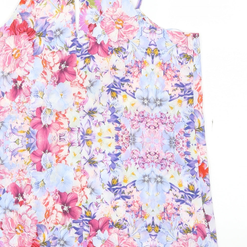 Dorothy Perkins Womens Purple Floral Basic Blouse Size 10