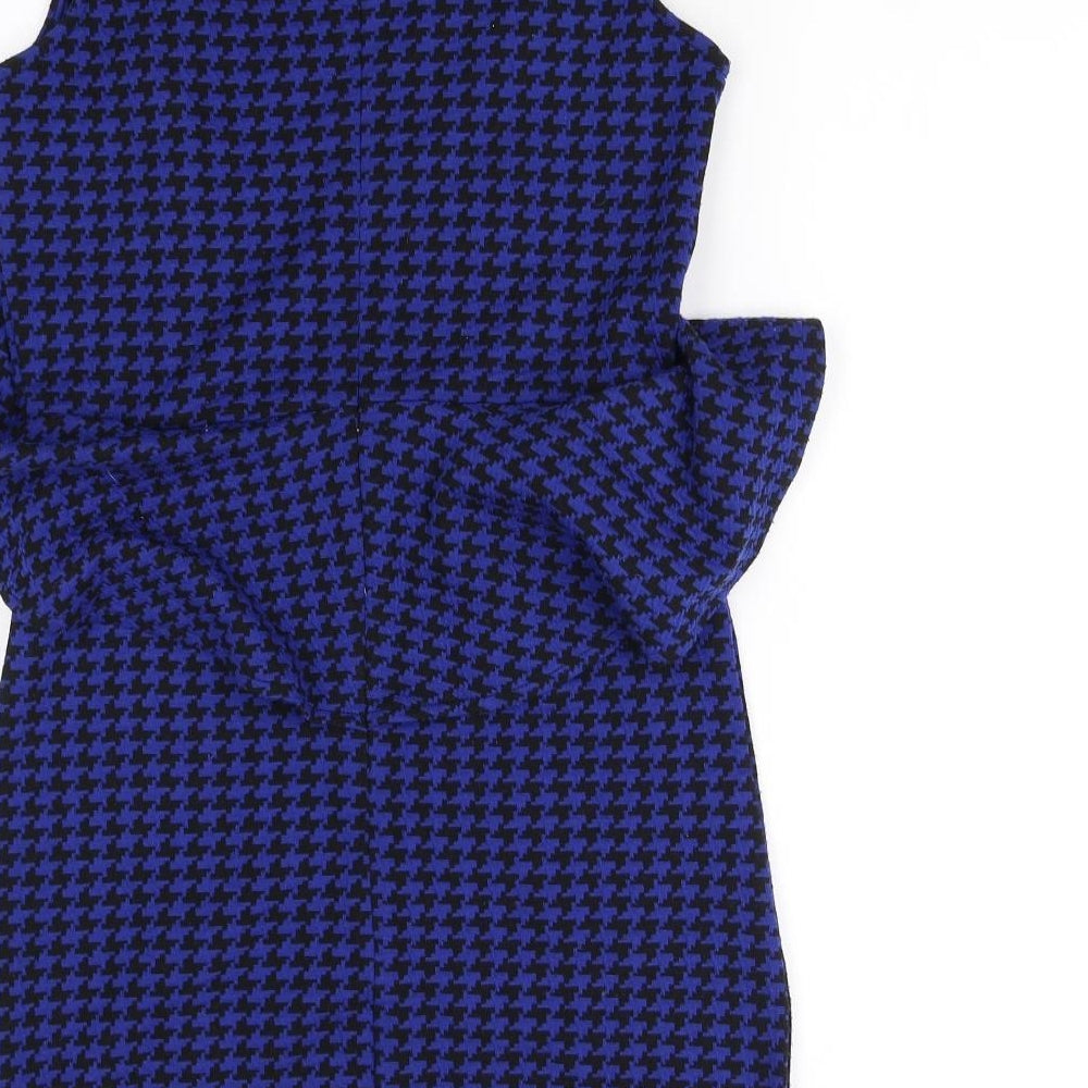 Glamorous Womens Blue Herringbone Mini Size 8