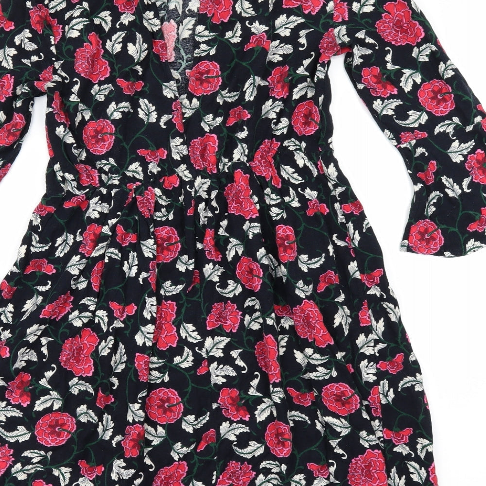 Atmosphere Womens Black Floral Fit & Flare Size 8