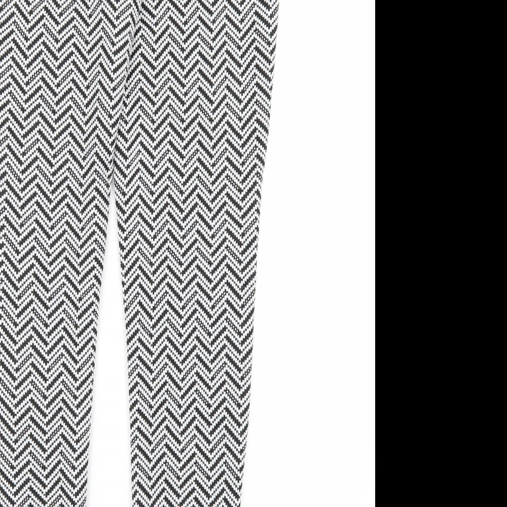 Atmosphere Womens Black Herringbone Trousers Size 8 L29 in