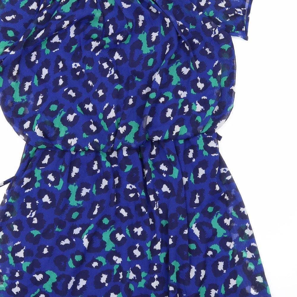 Be Beau Womens Blue Animal Print Shift Size 12