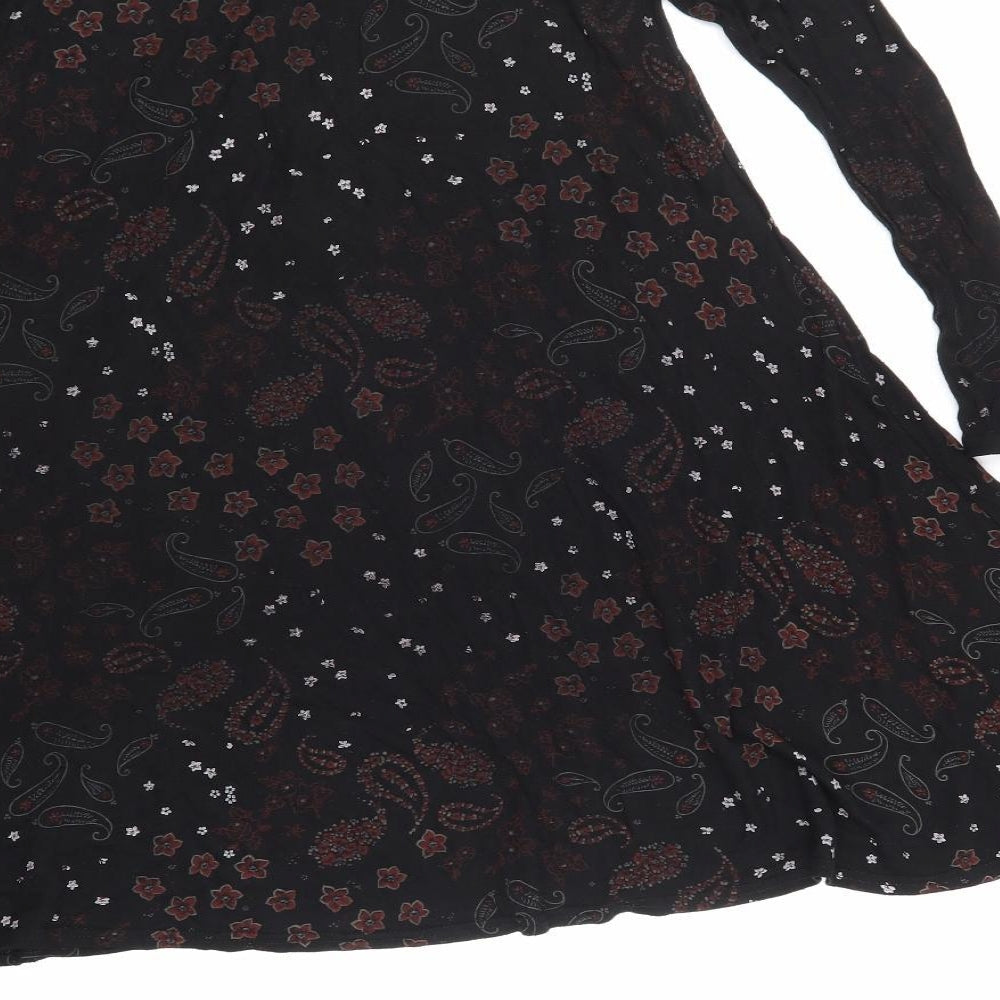 influence Womens Black Floral Skater Dress Size S