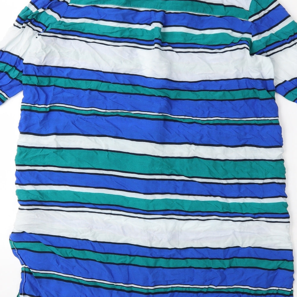 h&m Womens Blue Striped Shirt Dress Size 4