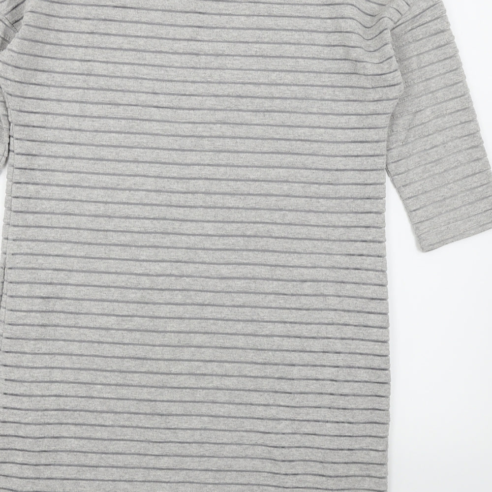 Mango Womens Grey Striped Jumper Dress Size XS