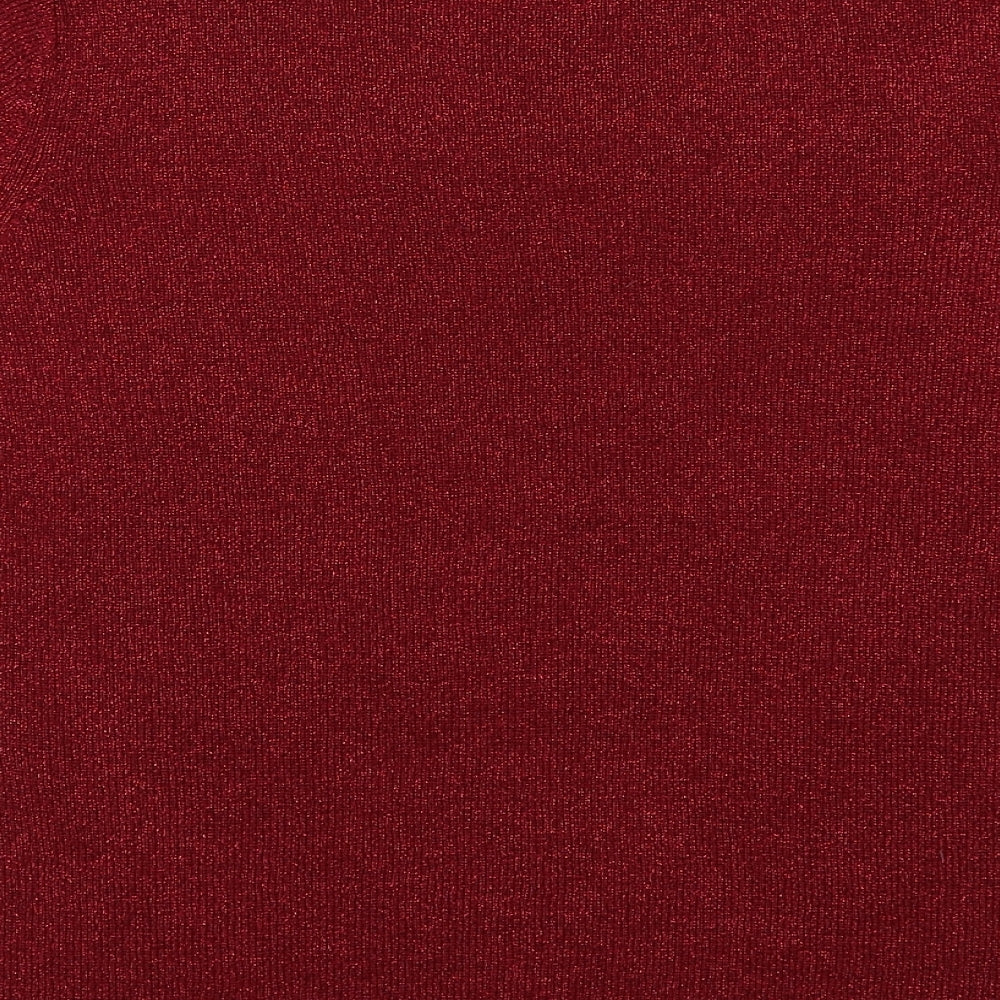 Berkerlex Womens Red Basic T-Shirt Size 14