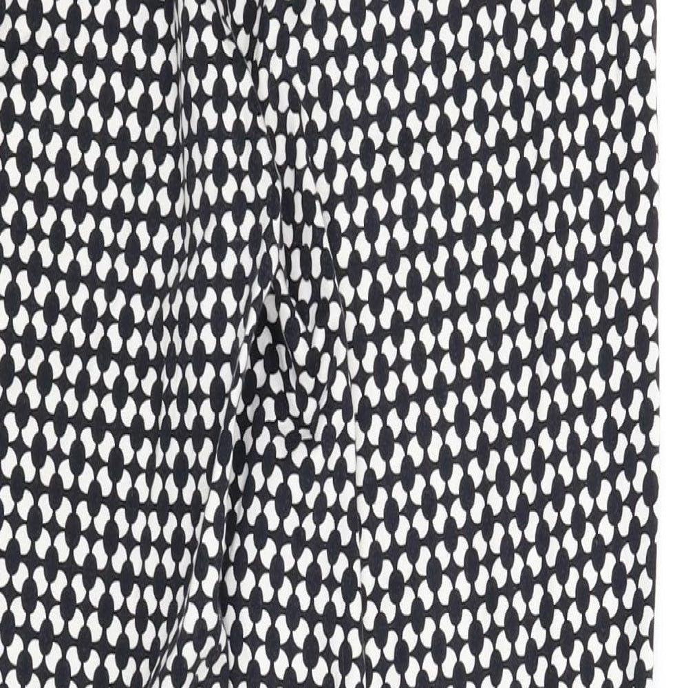 H&M Womens Black Houndstooth Carrot Trousers Size 8 L25.5 in