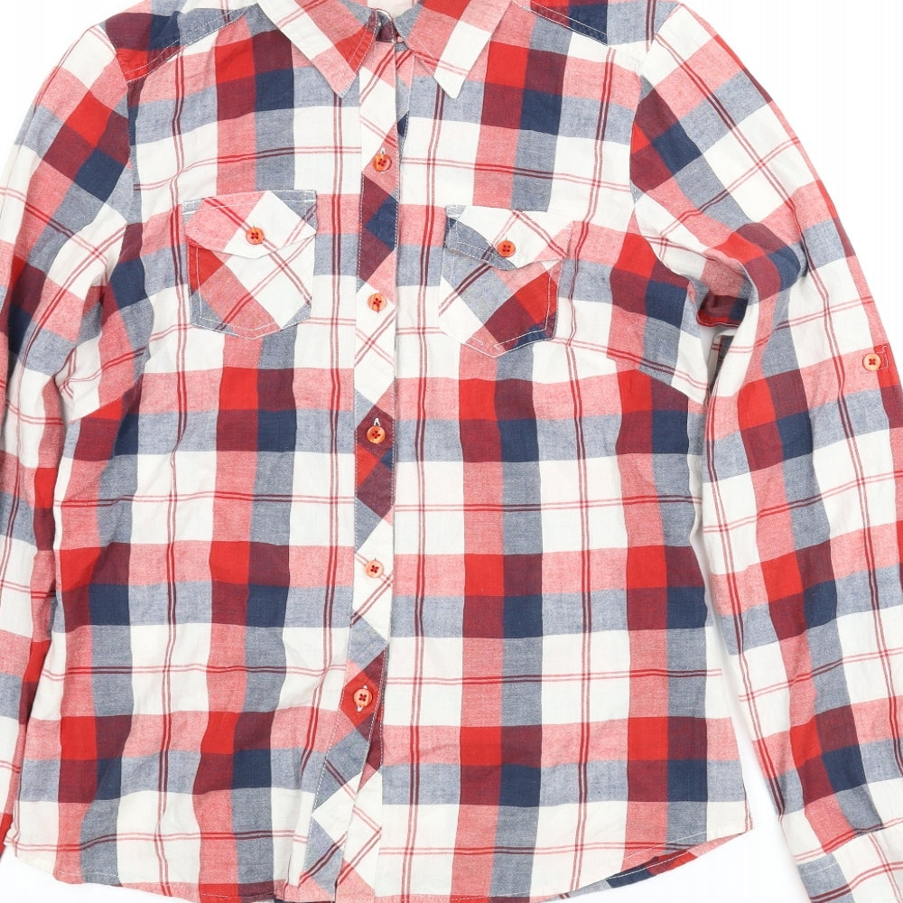 George Womens Multicoloured Plaid Basic Button-Up Size 12