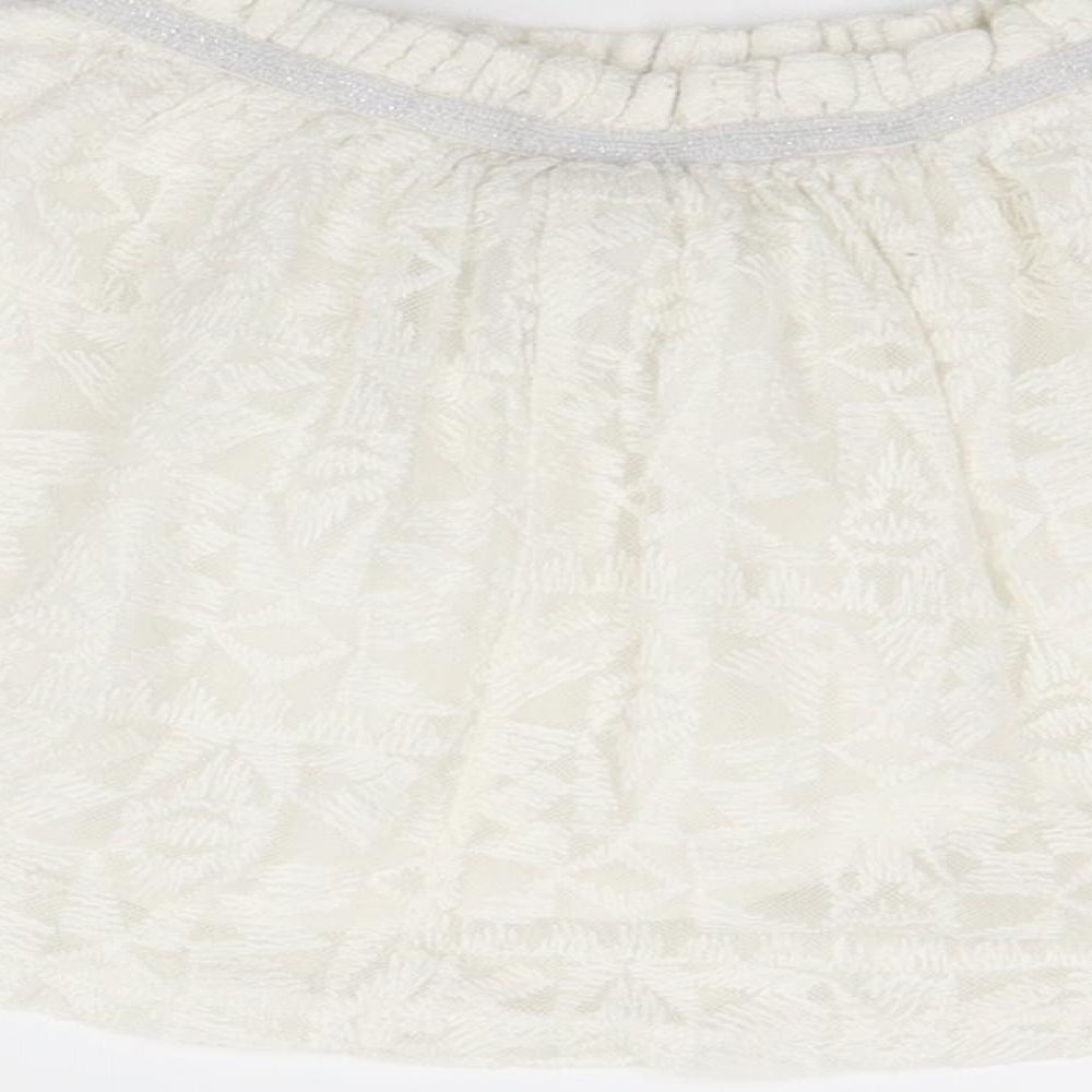 F&F Girls White Geometric A-Line Skirt Size 3-4 Years