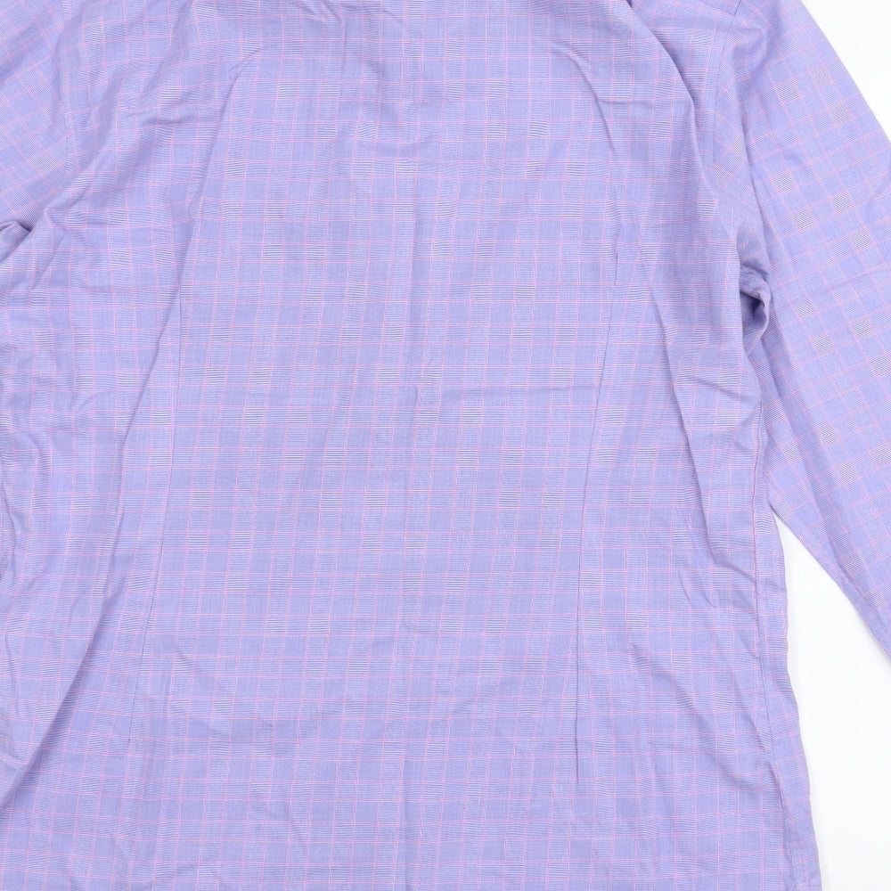 Marks & Spencer Mens Purple Plaid T-Shirt Size 42