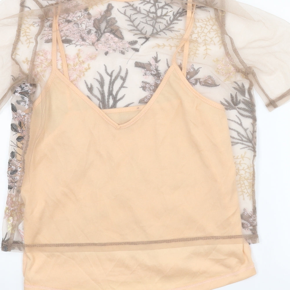 New Look Womens Pink Floral Camisole Blouse Size 10