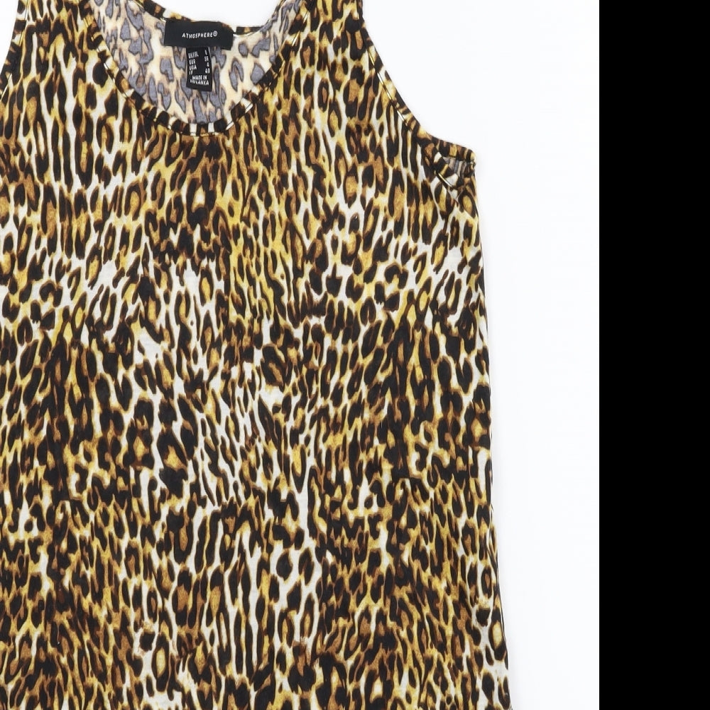 Atmosphere Womens Multicoloured Animal Print Basic Tank Size 8