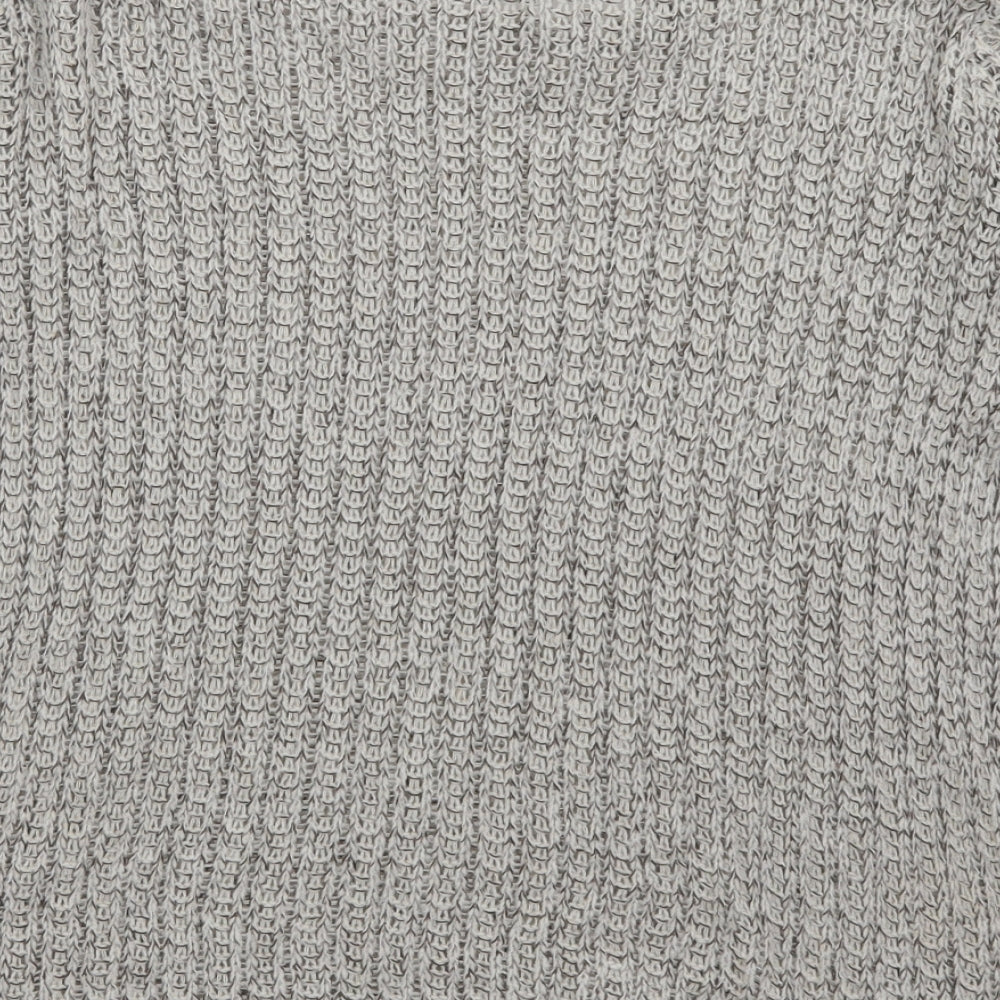 Brand and care label for Topshop women’s grey jumper, size UK 8