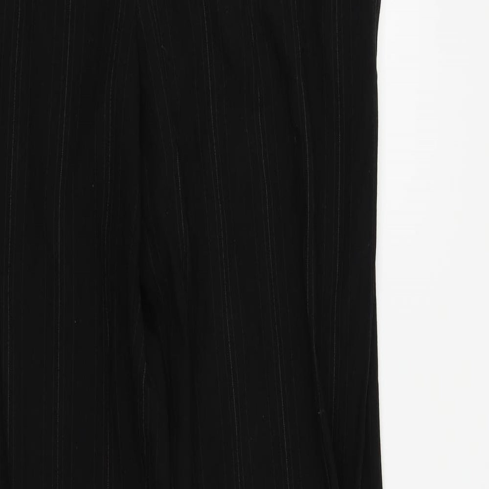 M&S Womens Black Striped Dress Pants Trousers Size 14