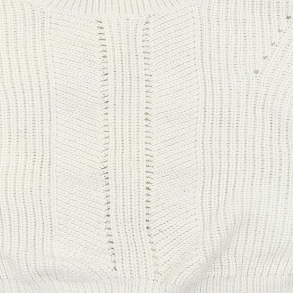 New Look Womens White Pullover Jumper Size L