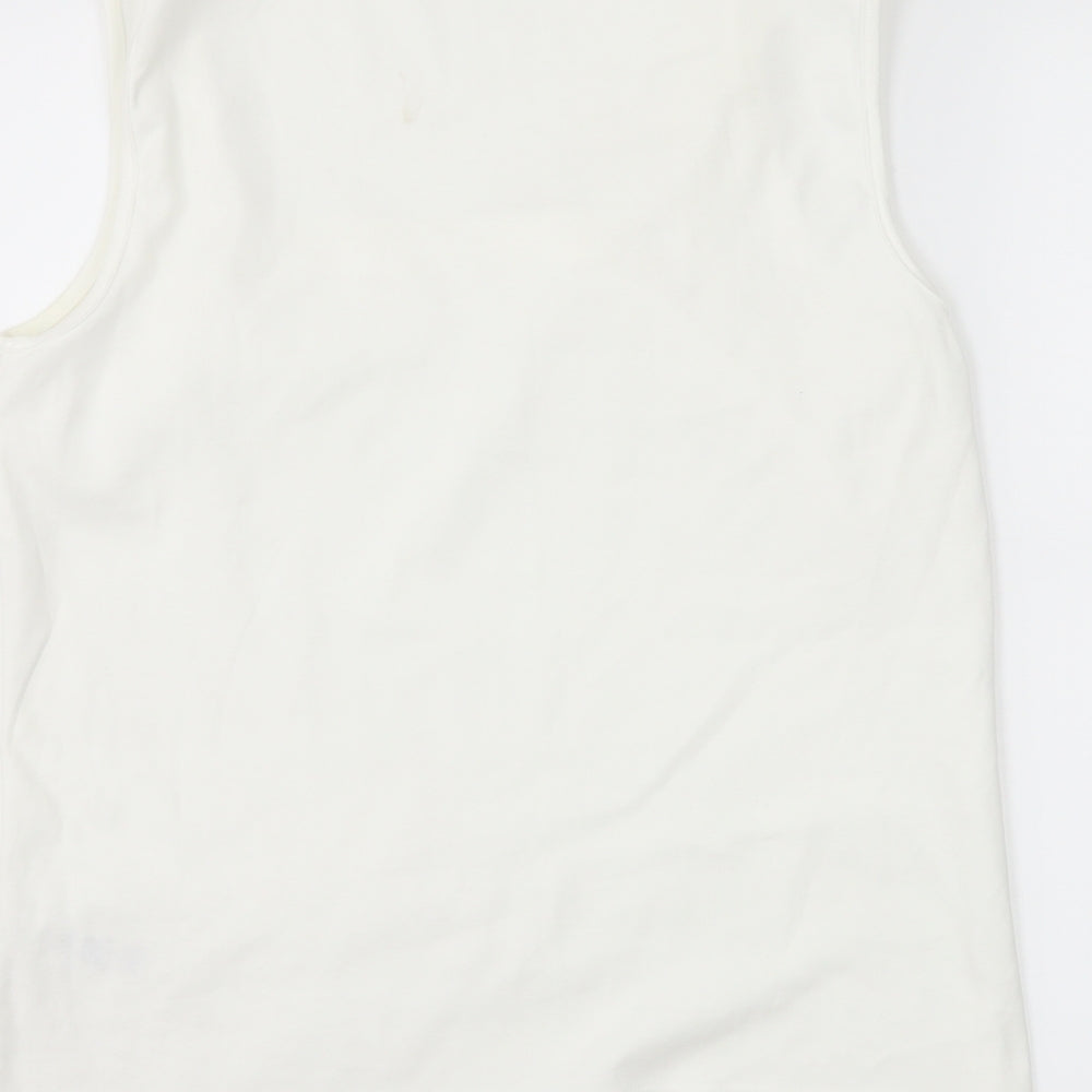 BHS Womens White Jersey Basic T-Shirt Size 14