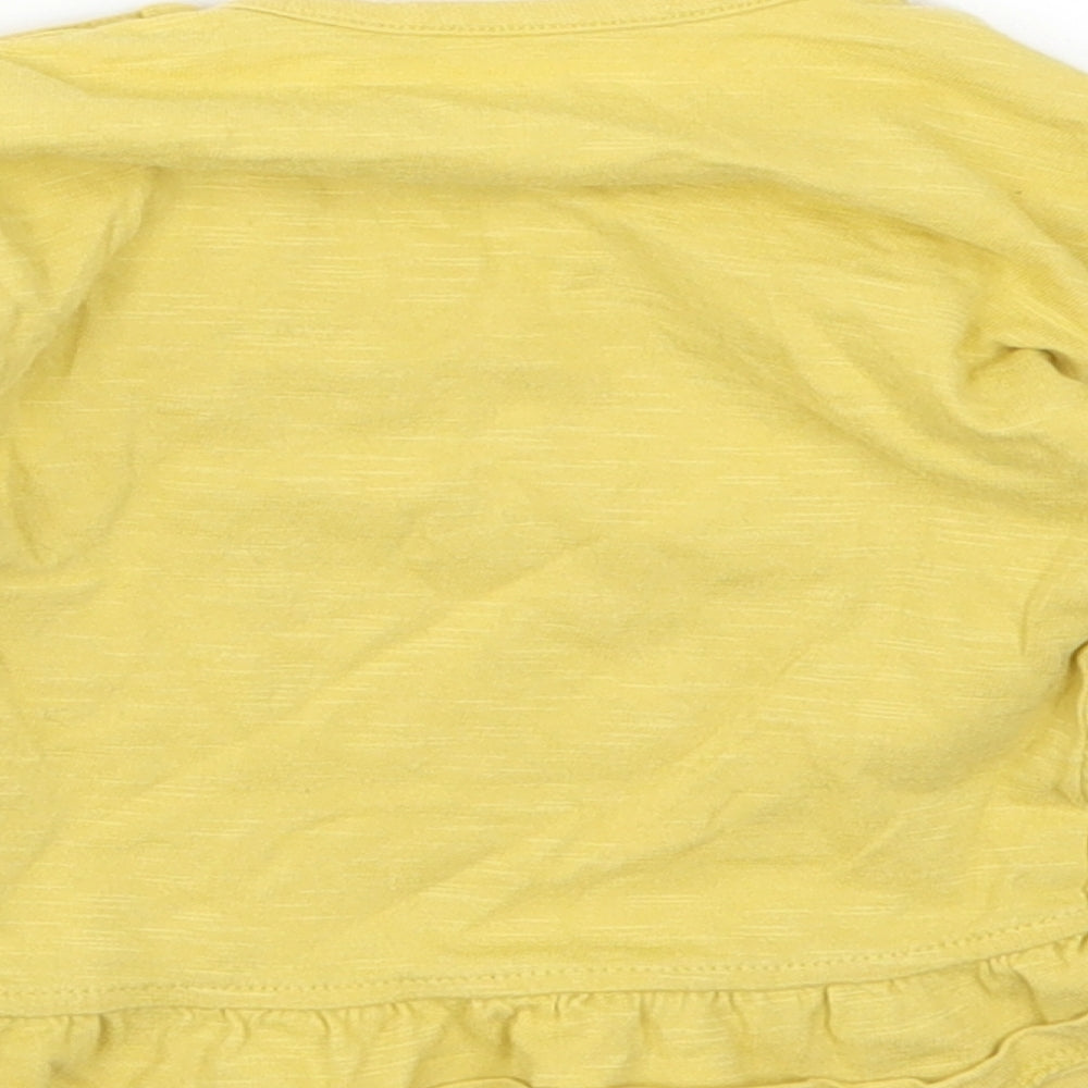 George Girls Yellow Jersey Basic T-Shirt Size 9-12 Months - Dinosaur