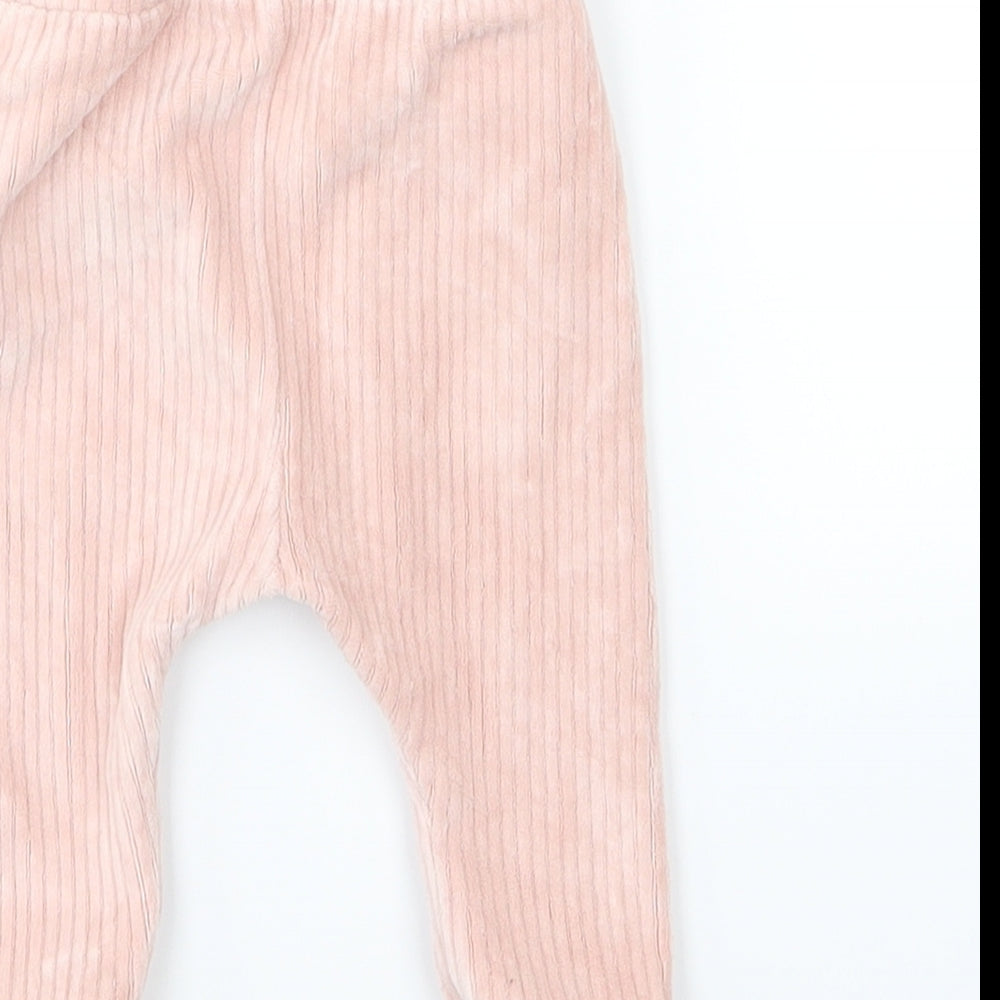 George Girls Pink Corduroy Jogger Trousers Size 3-6 Months