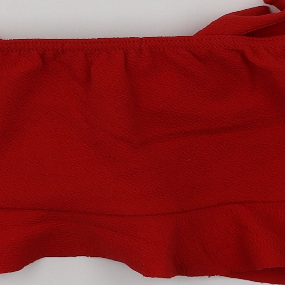 Boohoo Womens Red Basic T-Shirt Size 12