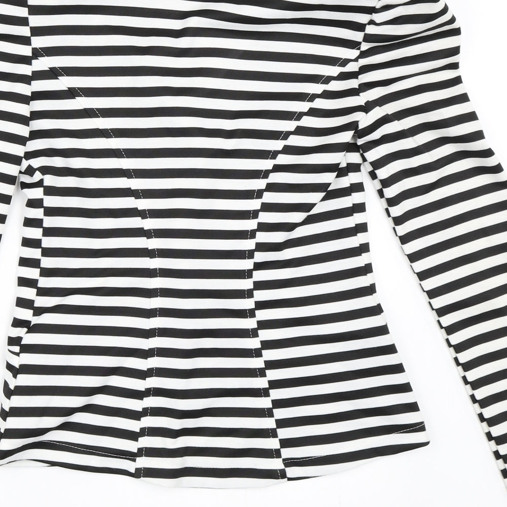 eve Womens White Striped Jacket Blazer Size 10